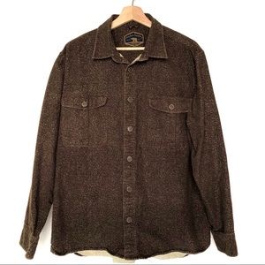 Freedom Foundry Brown Speckled Chamois Flannel Shirt Jacket Oversized Shacket